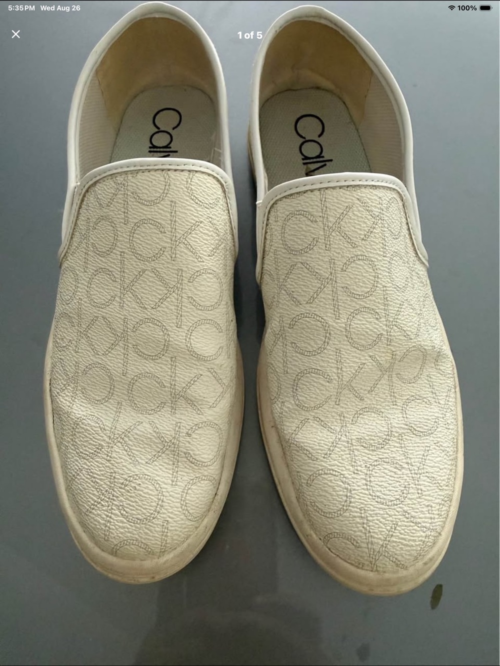 Calvin Klein woman white Logo Slip-On Sneakers